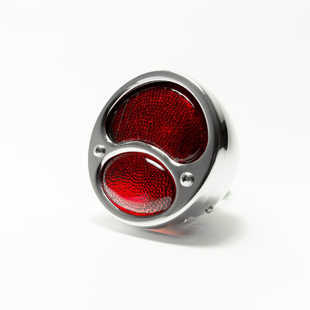 28 Duolamp Tail Light-Polished W/Original Red Lens - No School Choppers