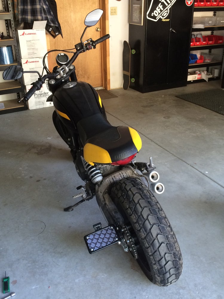 Ducati Scrambler License Plate Bracket Relocation - No School Choppers