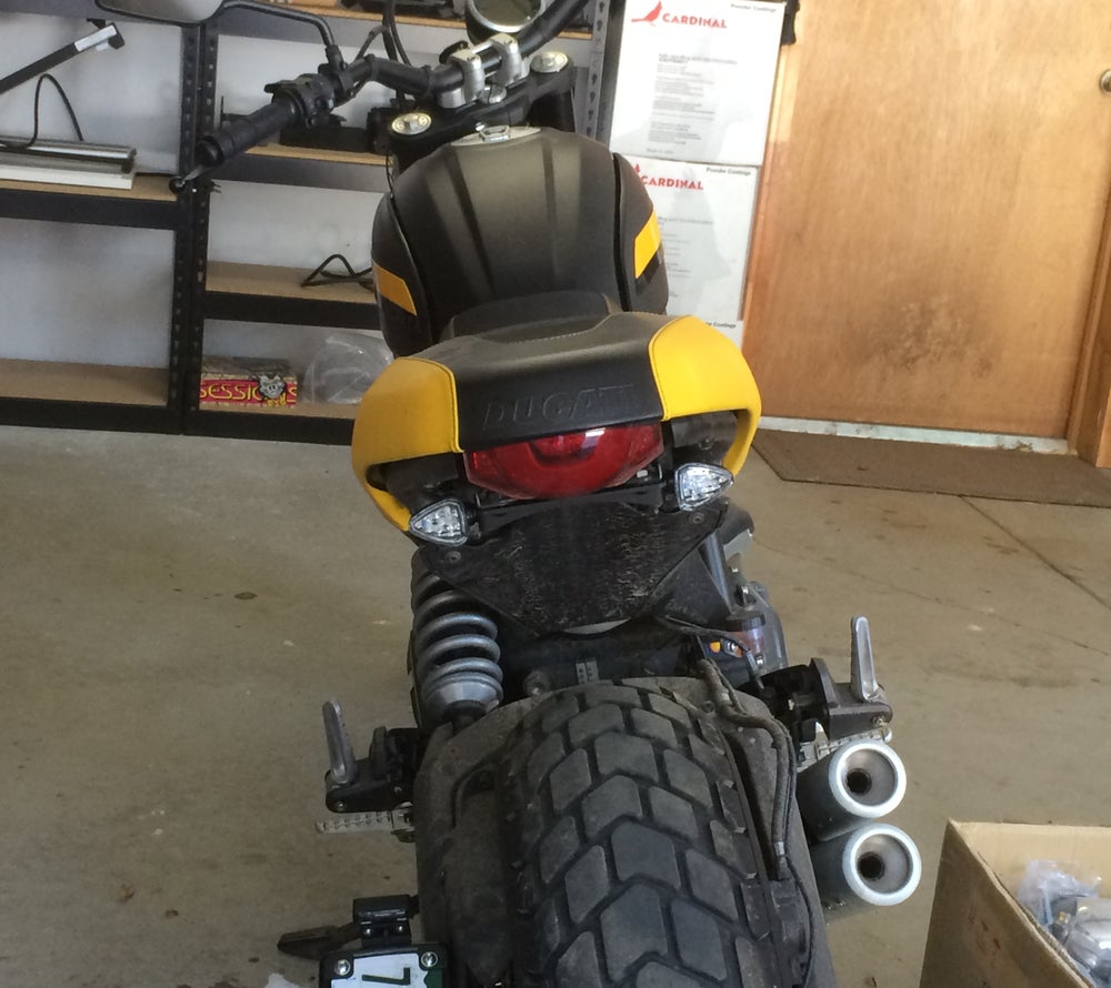 Ducati Scrambler Mini LED turn Signals and Relocation Bracket - No School Choppers
