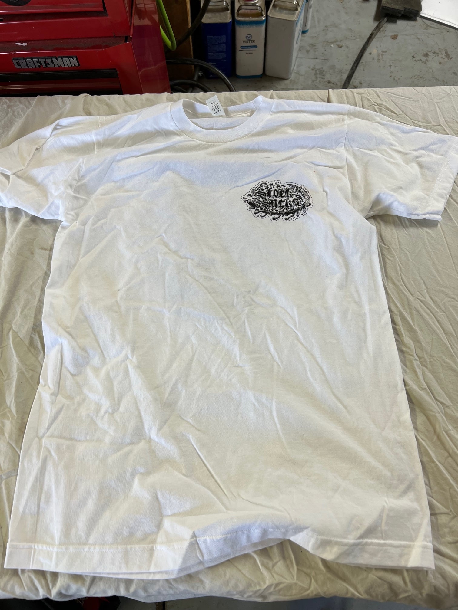 NSC Stock Sucks Reaper Shirt Short Sleeve White