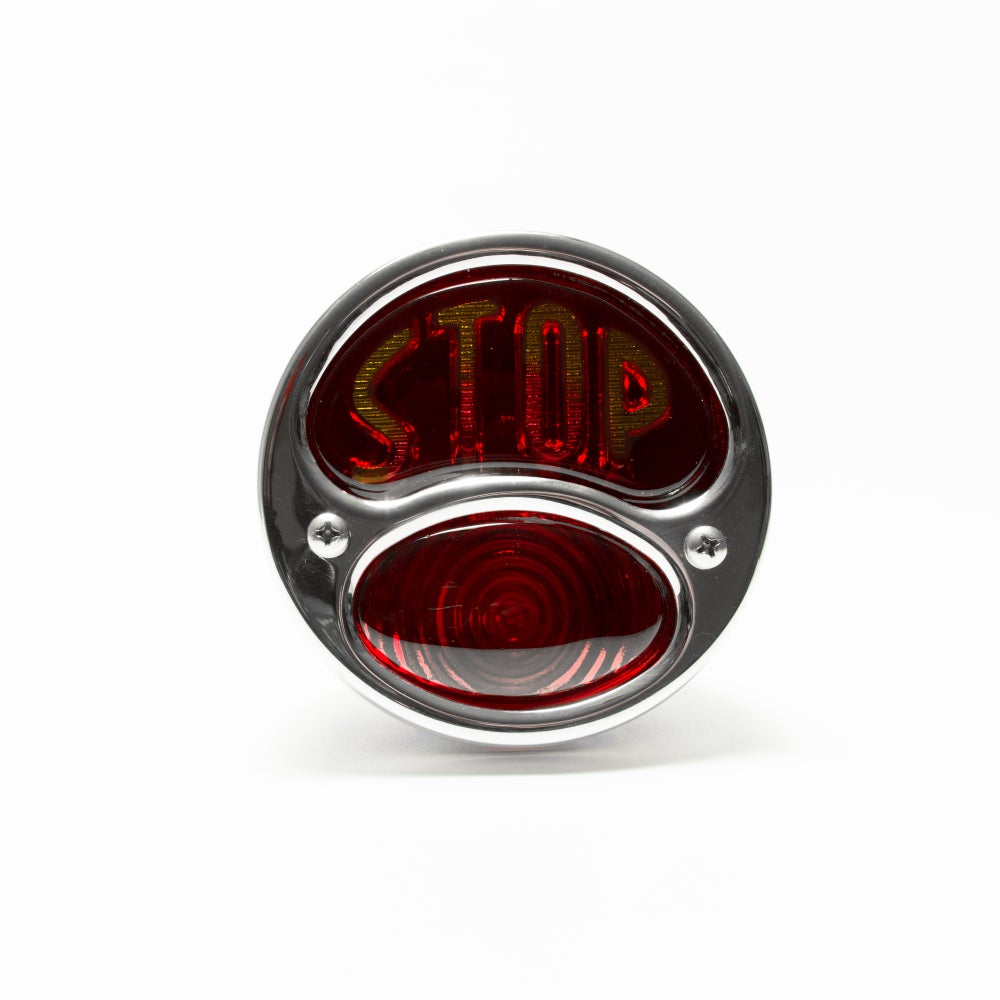 28 Duolamp Tail Light-Polished W/Stop Lens - No School Choppers